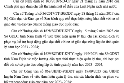 CÔNG KHAI MỨC THU HỌC PHÍ VÀ CÁC KHOẢN THỎA THUẬN DỊCH VỤ PHỤC VỤ, HỖ TRỢ HOẠT ĐỘNG GIÁO DỤC NĂM HỌC 2023 – 2024